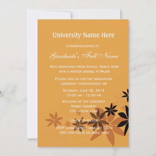 卒業式招待状(招集) 招待状 (正面)