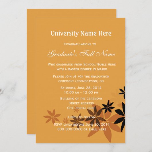 卒業式招待状(招集) 招待状 (正面/裏面)