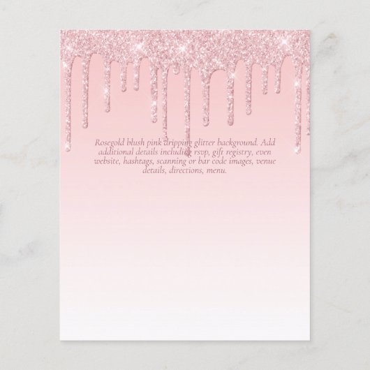 卒業式招待状 – 滴下グリッターグラマガーリーー (裏面)