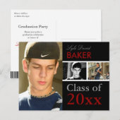 卒業式招待状 | 発表 DIY インビテーションポストカード (正面/裏面)