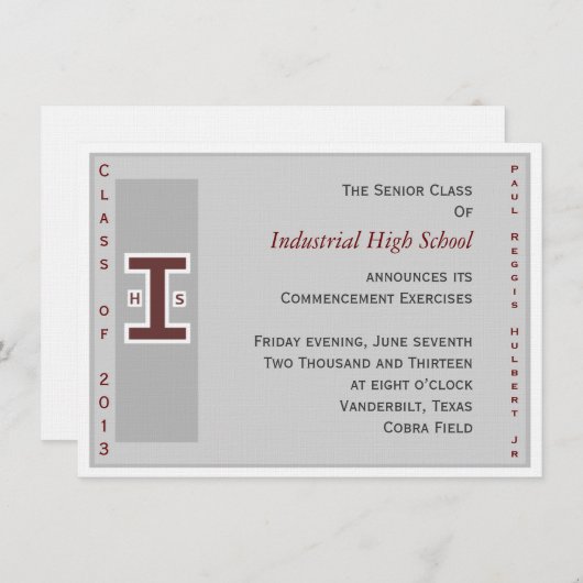 卒業式招待 招待状 (正面/裏面)