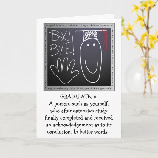 卒業式挨拶状 カード (黄色い花)