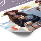 卒業式数々の贈りモダン写真エレガント紫 ポスター (角)