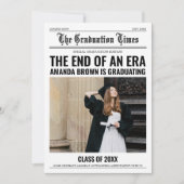 卒業式新聞 卒業パーティー 招待状 (正面)