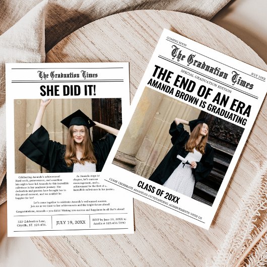 卒業式新聞 卒業パーティー 招待状