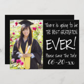 卒業式最高ので日付の写真を取りモダン除く セーブザデート (正面/裏面)