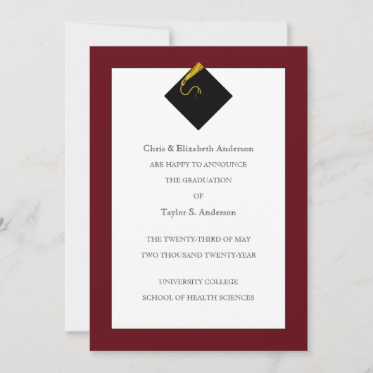 卒業式案内 マロン 招待状 (正面)