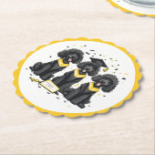 卒業式標準プードル犬 ペーパーコースター (アングル)