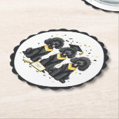 卒業式標準プードル犬 ペーパーコースター (アングル)