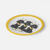 卒業式標準プードル犬 ペーパープレート (アングル)