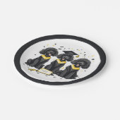 卒業式標準プードル犬 ペーパープレート (アングル)