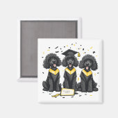 卒業式標準プードル犬 マグネット (正面/裏面)