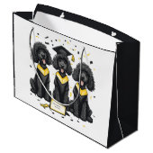 卒業式標準プードル犬 ラージペーパーバッグ (裏面アングル)