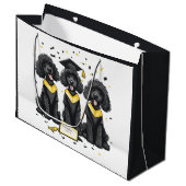 卒業式標準プードル犬 ラージペーパーバッグ (正面アングル)