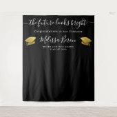 卒業式用エレガントな写真用背景(フォトブース用) タペストリー (正面)