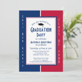 卒業式用 個人仕様のクリスチャン　赤白青 招待状 (スタンド正面)