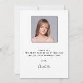 卒業式白黒モダン感謝してい写真 サンキューカード (裏面)