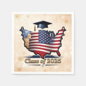 卒業式祝アメリカスタイル スタンダードカクテルナプキン (正面)