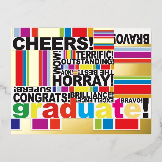 卒業式祝ギフトカード 箔シーズンポストカード (正面)