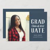 卒業式積モダン上式海軍 案内状 (正面/裏面)