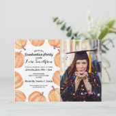 卒業式素朴パーティーカボチャ水彩写真 招待状 (スタンド正面)