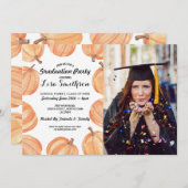 卒業式素朴パーティーカボチャ水彩写真 招待状 (正面/裏面)