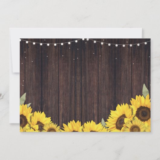 卒業式素朴パーティージャンウッドヒマワリ写真 招待状 (裏面)