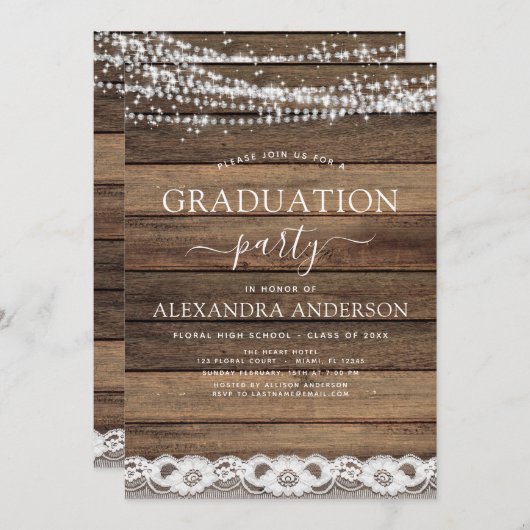 卒業式素朴ファームハウス2022レース 招待状 (正面/裏面)