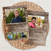 卒業式素朴木材5フォト招待状 招待状