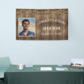 卒業式素朴木製ストリングラパーソナライズされたイト 横断幕 (トレードショー)