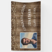 卒業式素朴木製ストリングラパーソナライズされたイト 横断幕 (縦)