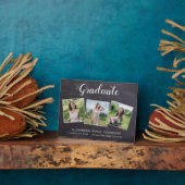 卒業式素朴3フォトグレー黒板卒業生 フォトプラーク (側面)