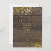 卒業式素朴Glam感謝してい金ゴールドスクリプト写真 サンキューカード (裏面)