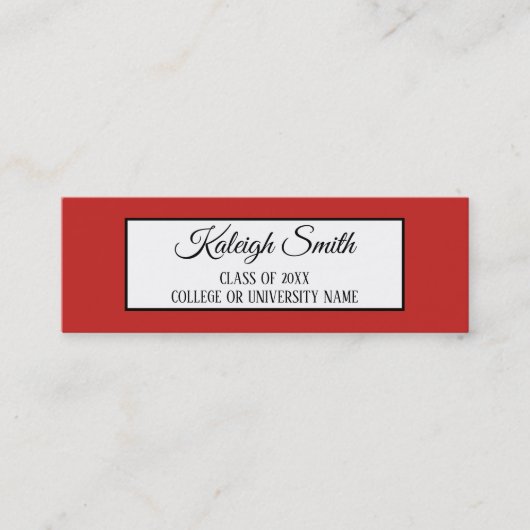 卒業式赤と白の名前カードの挿入 コーリングカード (正面)