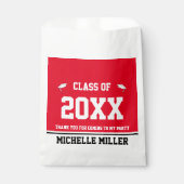 卒業式赤白黒の大学院名 フェイバーバッグ (正面)