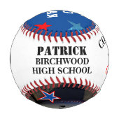 卒業式野球選手の名前 野球ボール (正面)