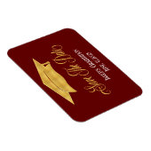 卒業式金ゴールドのフェイク発表日を保存 マグネット (右側)