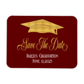 卒業式金ゴールドのフェイク発表日を保存 マグネット (横)