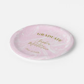 卒業式金ゴールドモダンPink Personal  ペーパープレート (アングル)