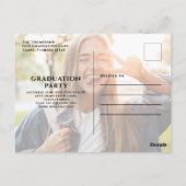 卒業式金ゴールド書道シンプル2枚写真 ポストカード (裏面)