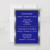 卒業式銀製金枠ブルー卒業 案内状 (裏面)