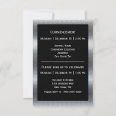 卒業式銀製金枠黒卒業 案内状 (裏面)