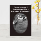 卒業式靴下猿マネーホルダーカード カード (黄色い花)