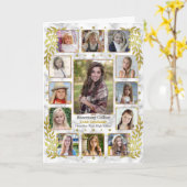 卒業式高校写真校 |金ゴールド大理石 カード (黄色い花)