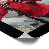 卒業式14フォトコラージュおめでとうブラック金ゴールド ポスター (角)