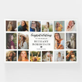 卒業式16写真コラージュおめでとうございます 横断幕 (横)