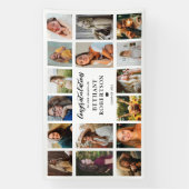 卒業式16写真コラージュおめでとうございます 横断幕 (縦)