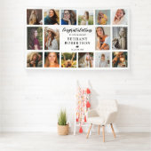 卒業式16写真コラージュおめでとうございます 横断幕 (インサイチュ)