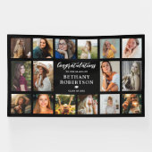 卒業式16写真コラージュおめでとうございます 横断幕 (横)