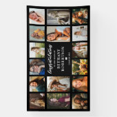 卒業式16写真コラージュおめでとうございます 横断幕 (縦)